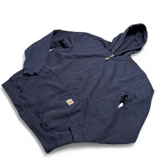 Vintage Carhartt Zip Up Hoodie Men’s Sz Large  Loose Fit Faded Y2K Retro baggy - Picture 2 of 7